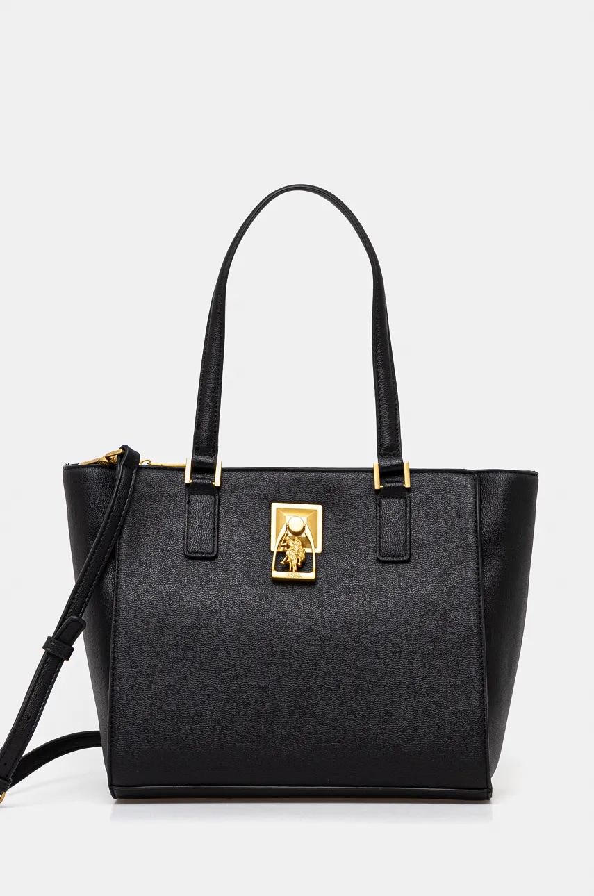 Τσάντα U.S. Polo Assn. Earth χρώμα: μαύρο, BIUEH8485WVP
