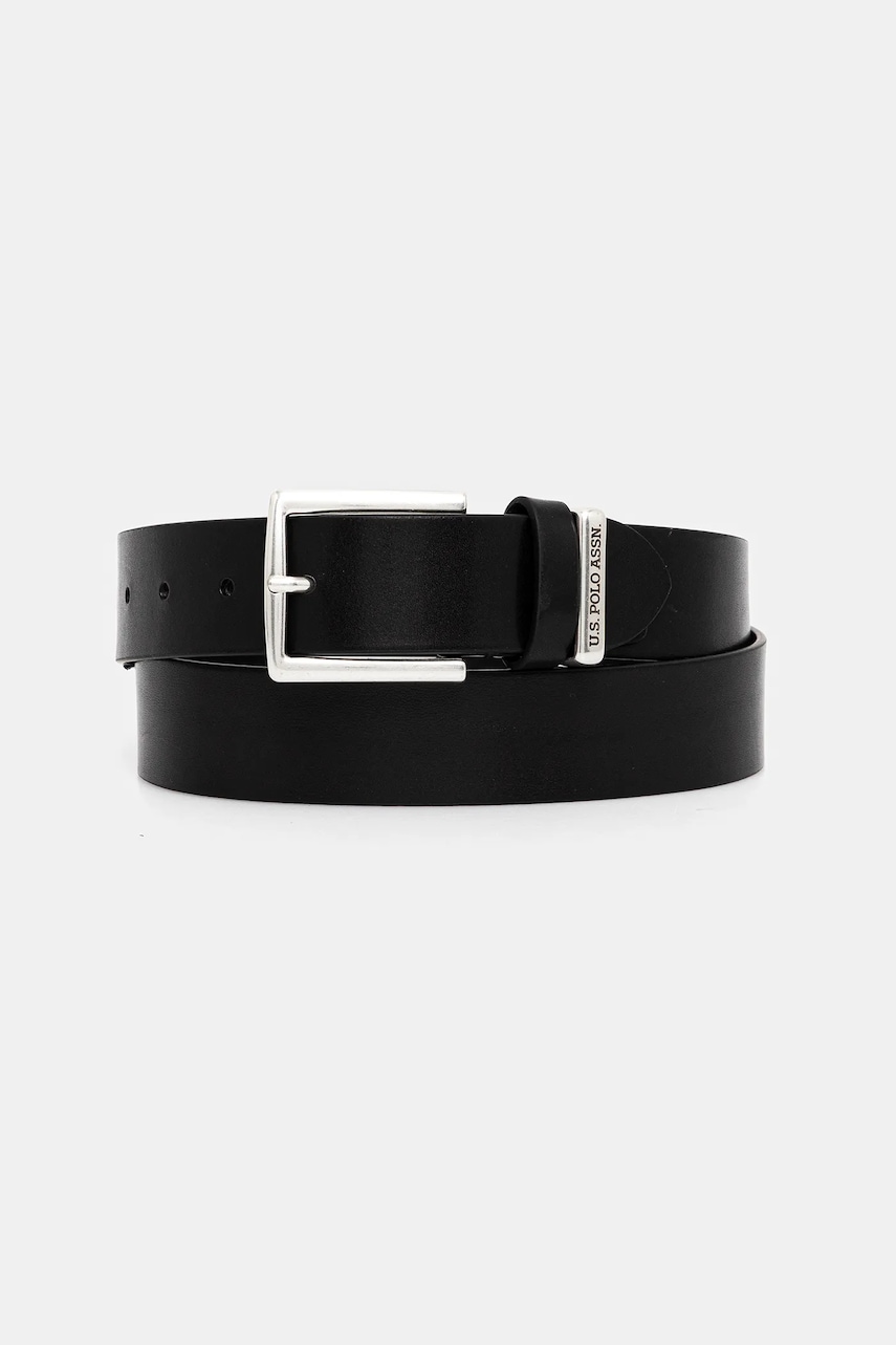 Δερμάτινη ζώνη U.S. Polo Assn. Hitchcock χρώμα: μαύρο, AIUH32318MHA