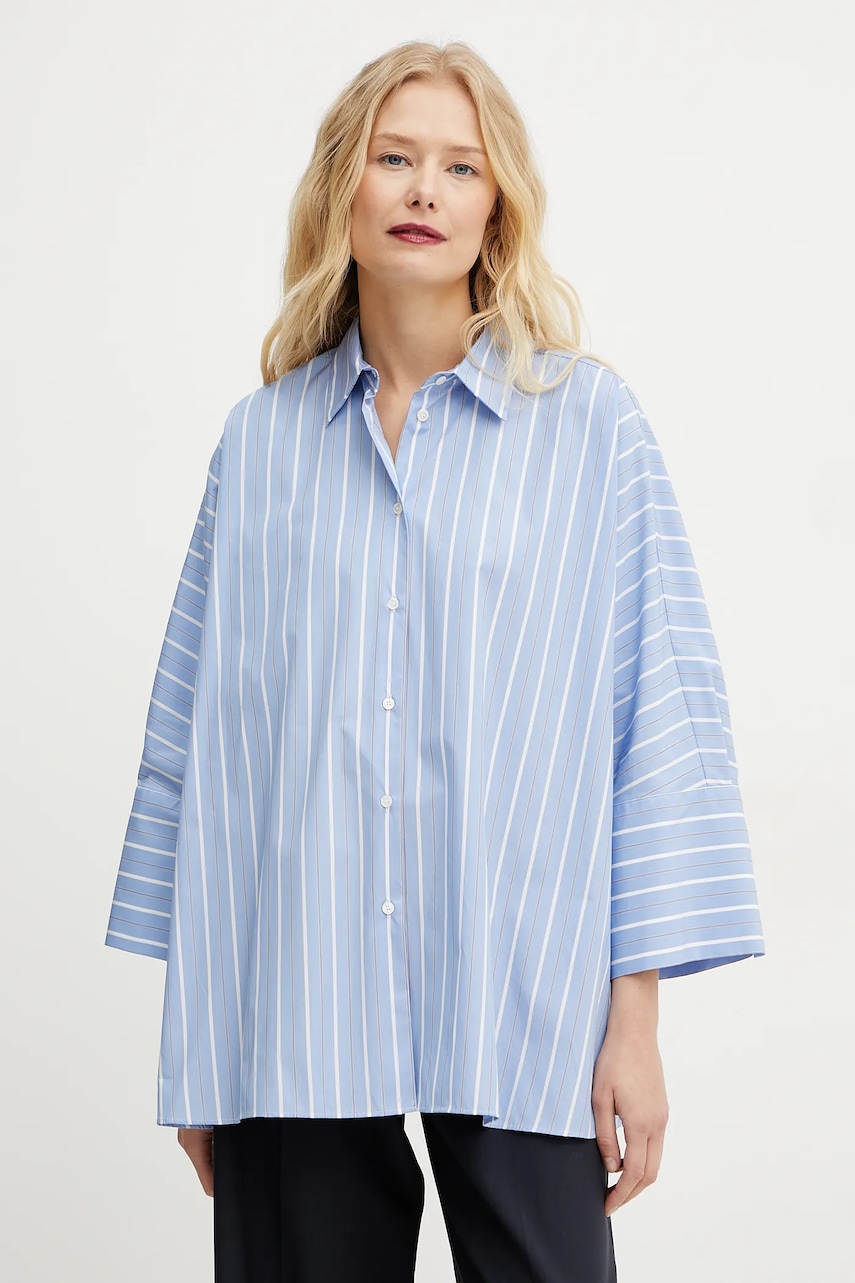 Βαμβακερό πουκάμισο Weekend Max Mara χρώμα: μπλε, 2515111092600