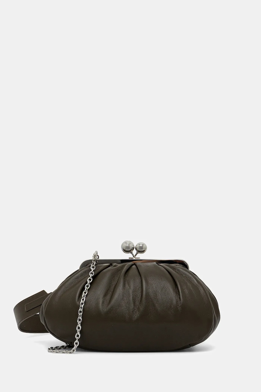 Δερμάτινη τσάντα ώμου Weekend Max Mara CUBICO χρώμα: πράσινο, 2525516194600