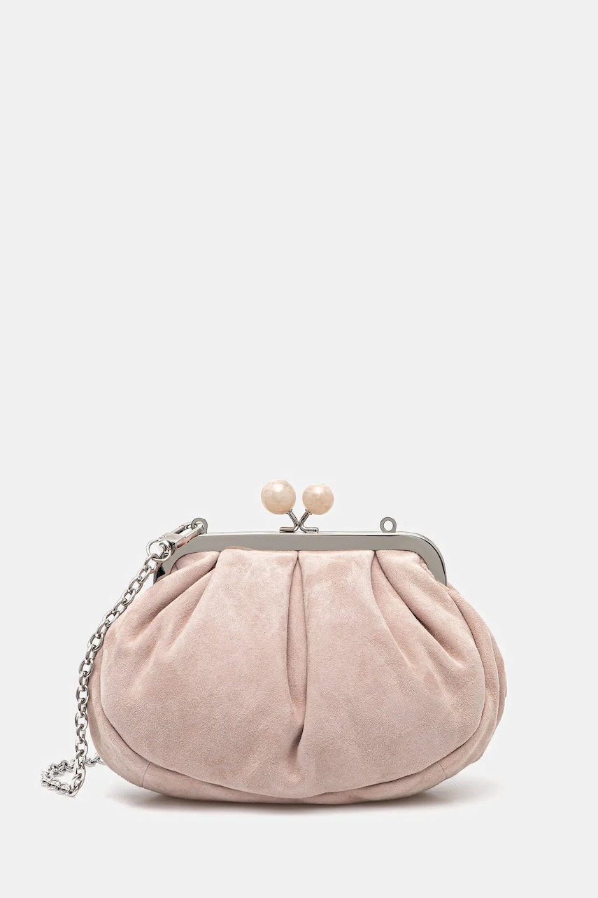 Δερμάτινη τσάντα ώμου Weekend Max Mara VALOIS χρώμα: ροζ, 2525516164600