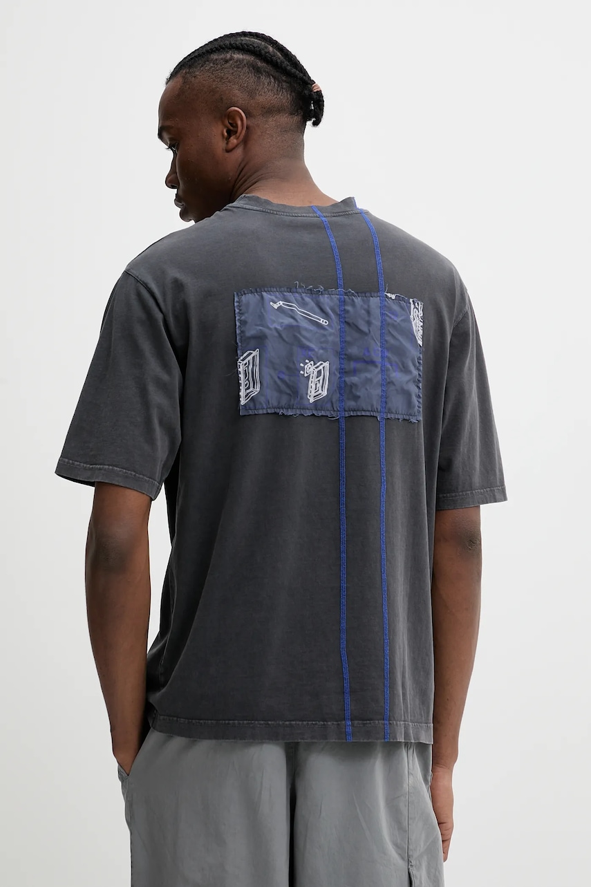 Βαμβακερό μπλουζάκι A-COLD-WALL* ανδρικό, χρώμα: γκρι, ACWMTS205