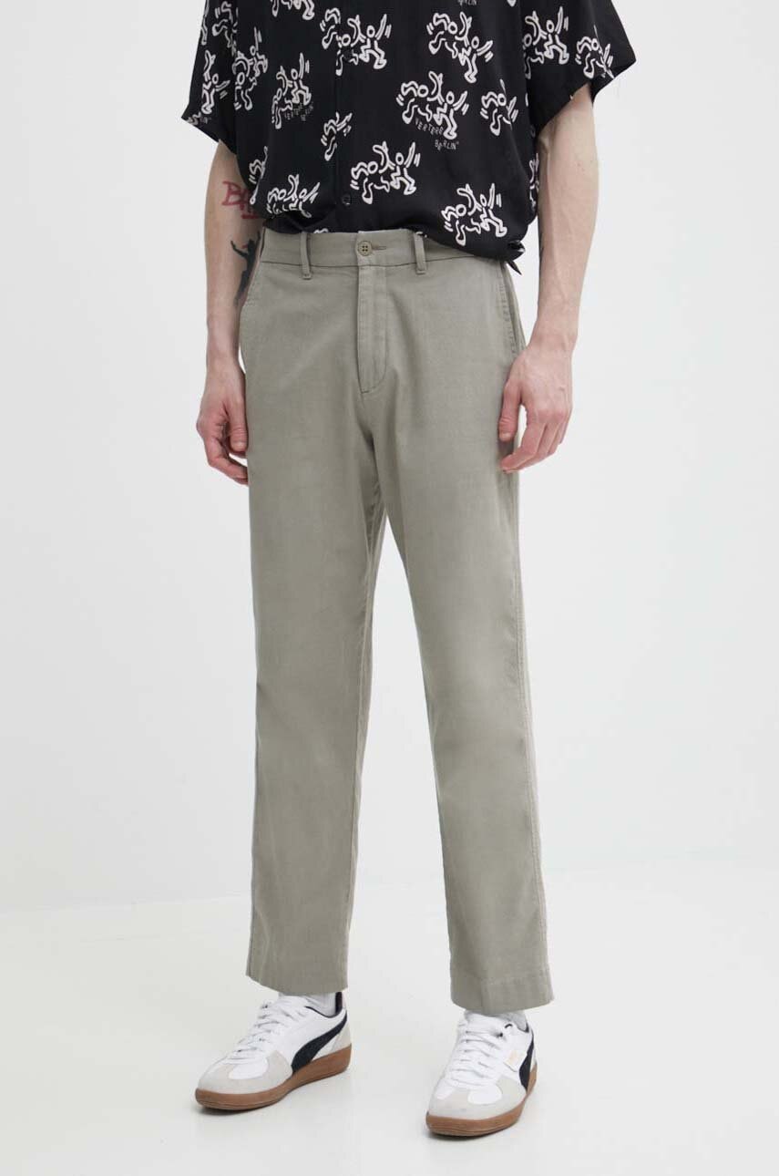 Παντελόνι με λινό μείγμα Abercrombie & Fitch χρώμα: πράσινο, KI130-4037-332