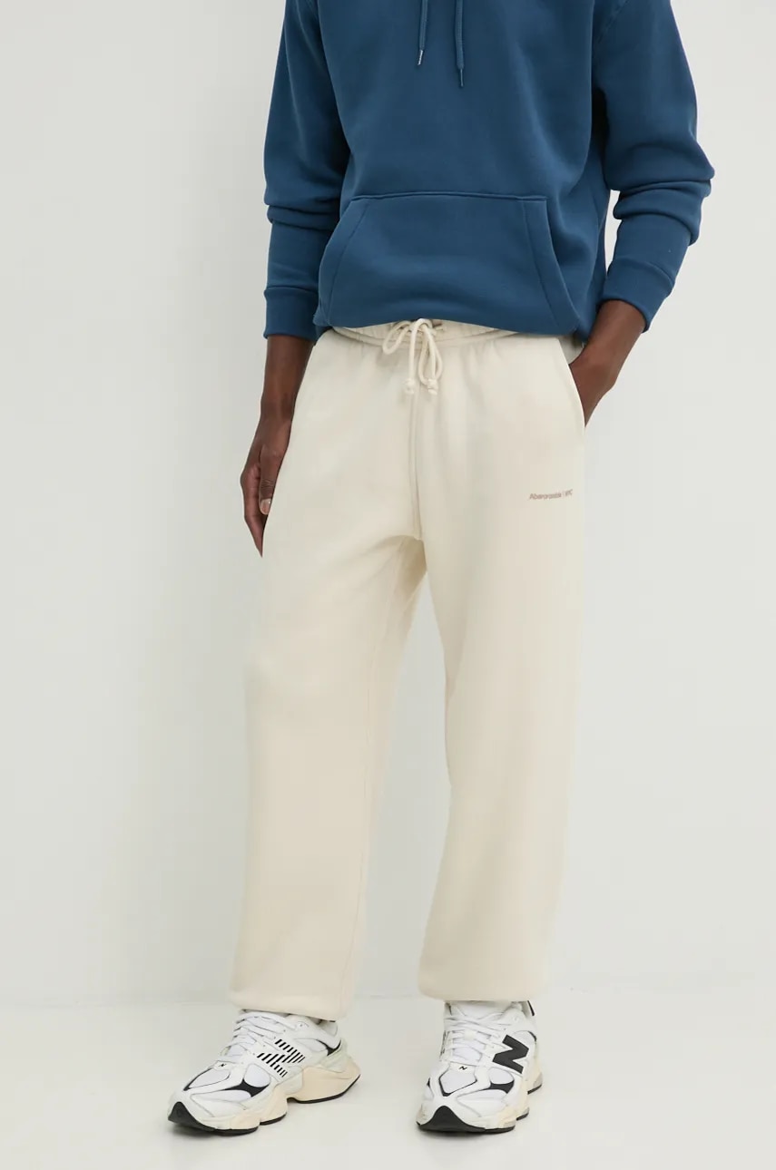 Παντελόνι φόρμας Abercrombie & Fitch χρώμα: μπεζ, KI134-4046