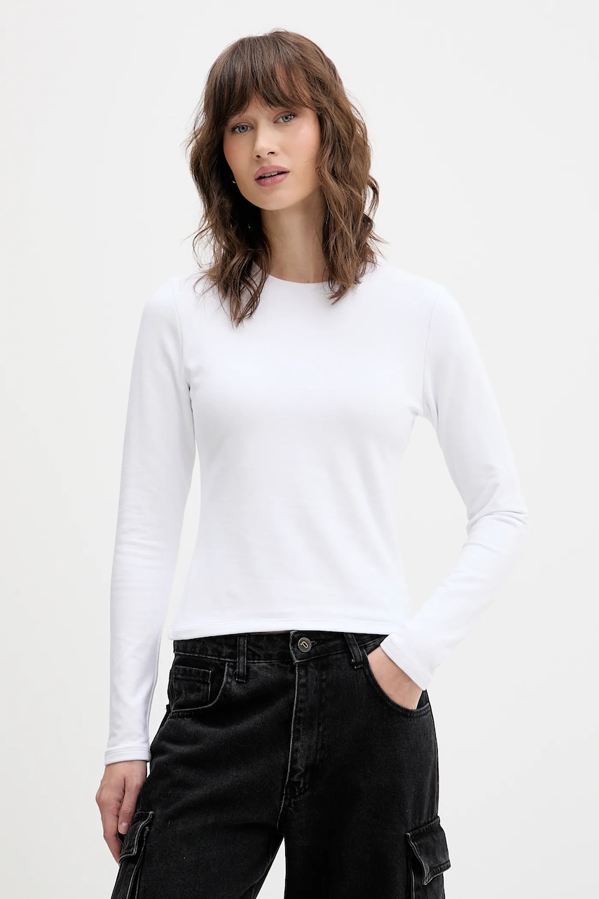 Μακρυμάνικο Abercrombie & Fitch χρώμα: άσπρο, KI139-5755-100