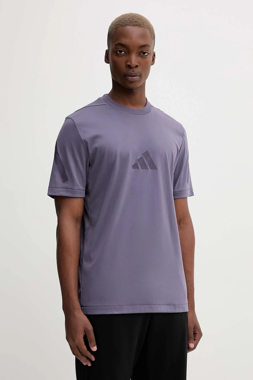 Βαμβακερό μπλουζάκι adidas adidas x Z.N.E ανδρικό, χρώμα: μοβ, JW4740