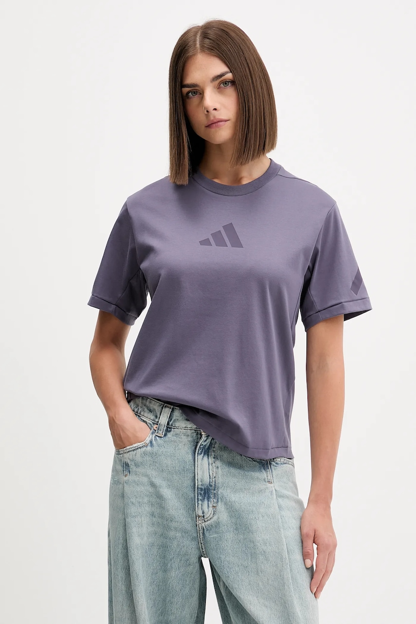 Βαμβακερό μπλουζάκι adidas adidas x Z.N.E χρώμα: μοβ, JW7755