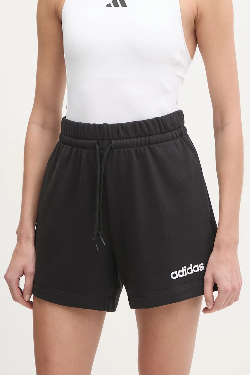 Σορτς adidas Essentials Linear χρώμα: μαύρο, JG8639
