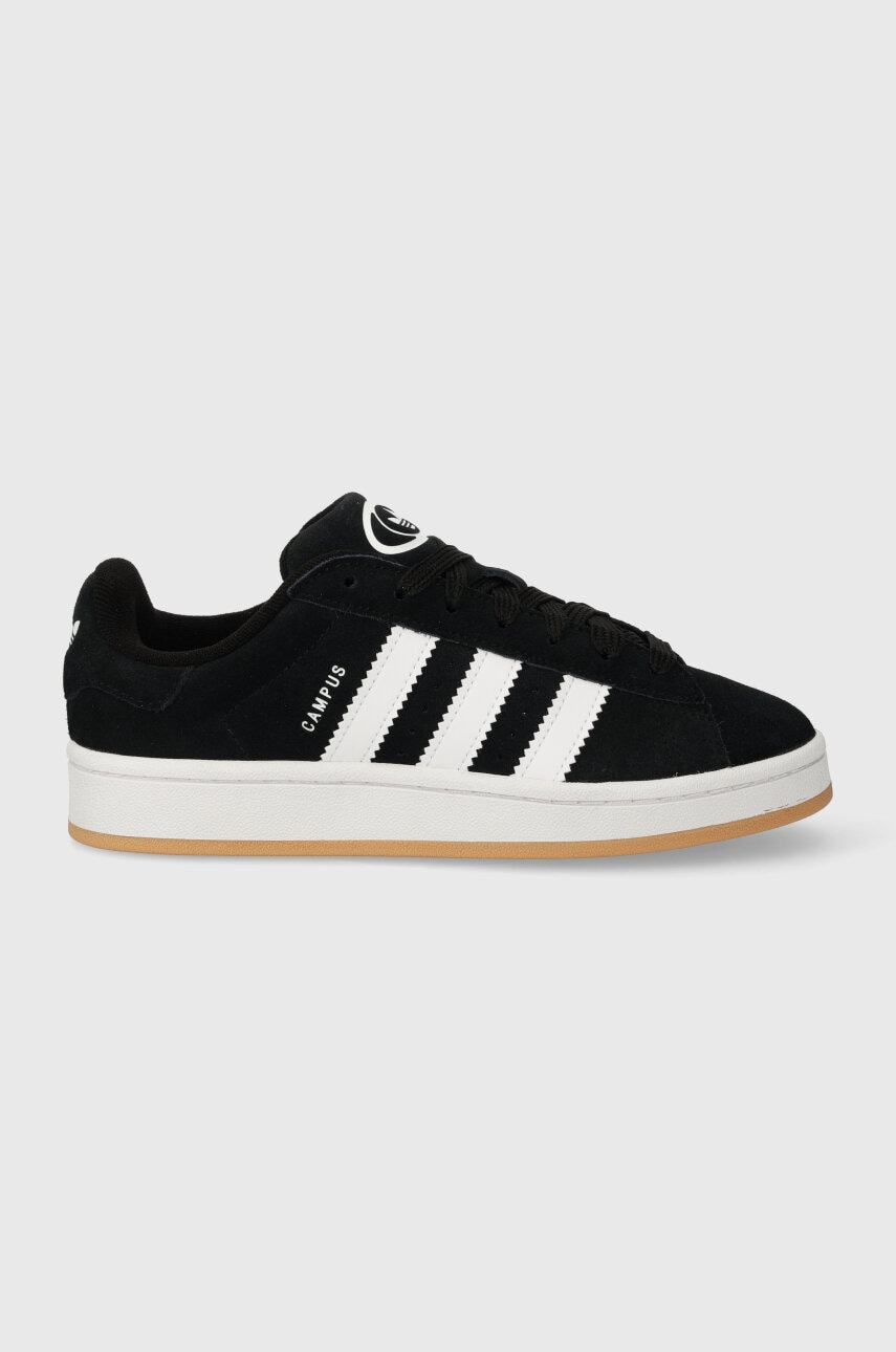 Σουέτ αθλητικά παπούτσια adidas Originals 0Campus 00s χρώμα: μαύρο HQ6638 HQ6638