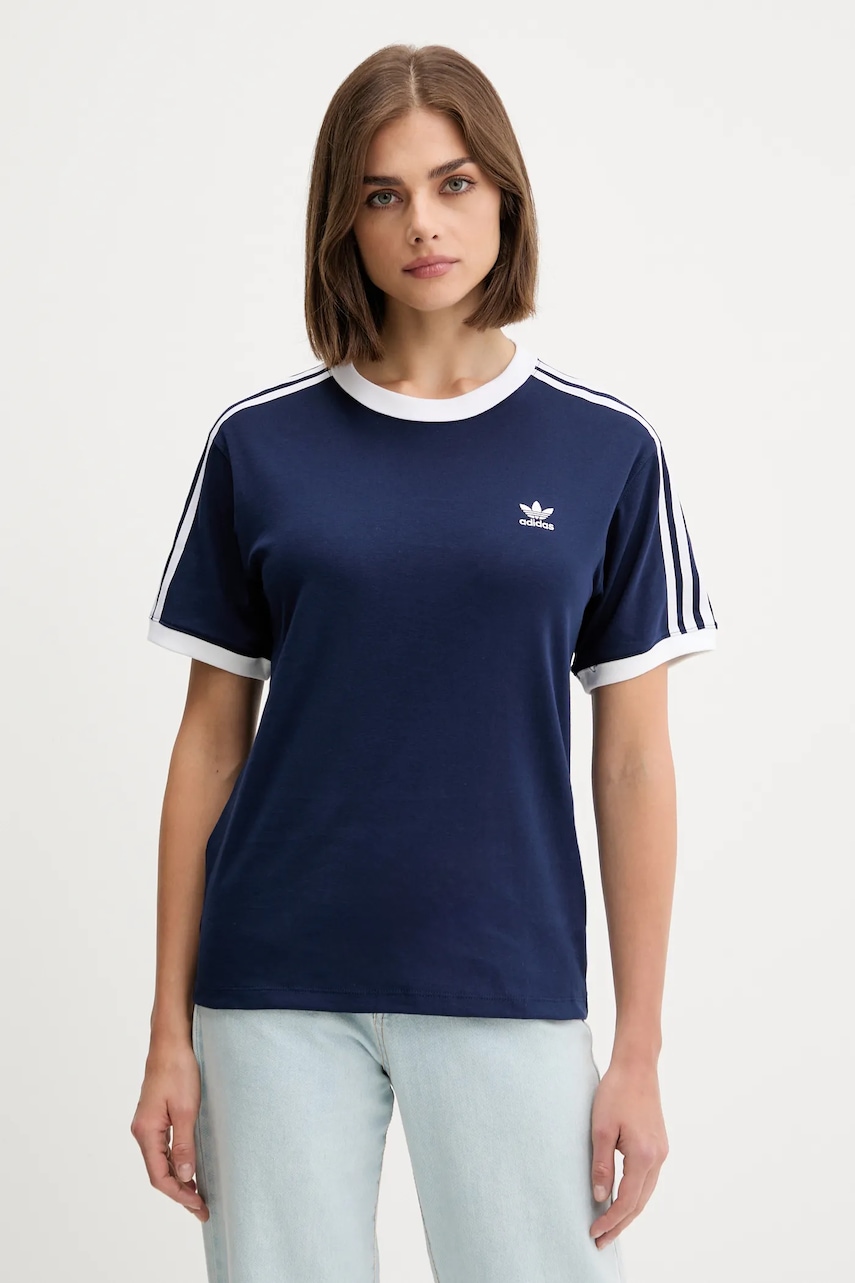 Μπλουζάκι adidas Originals 3 Stripe Tee χρώμα: μπλε, JY4852