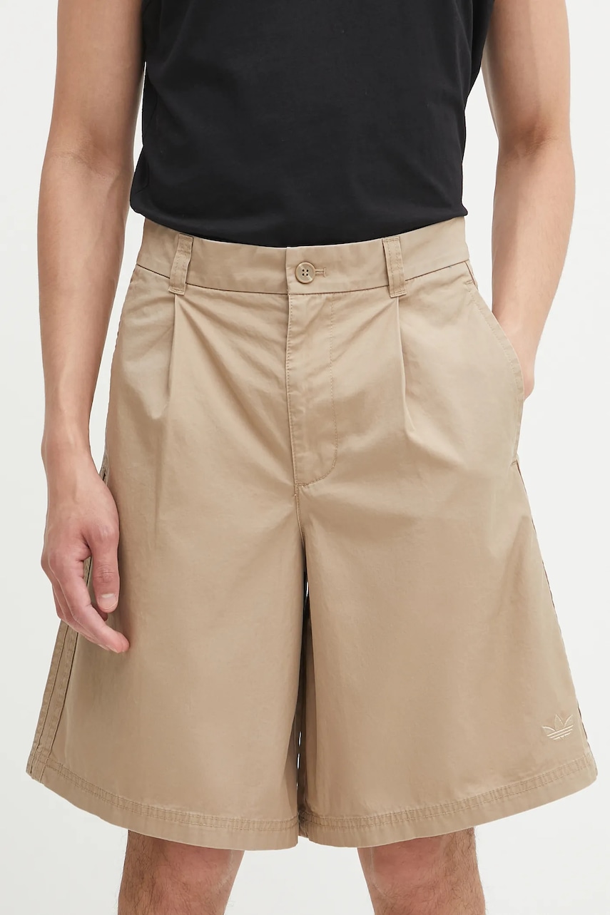Βαμβακερό σορτσάκι adidas Originals Bermuda Short ανδρικό, χρώμα: μπεζ, KB5585