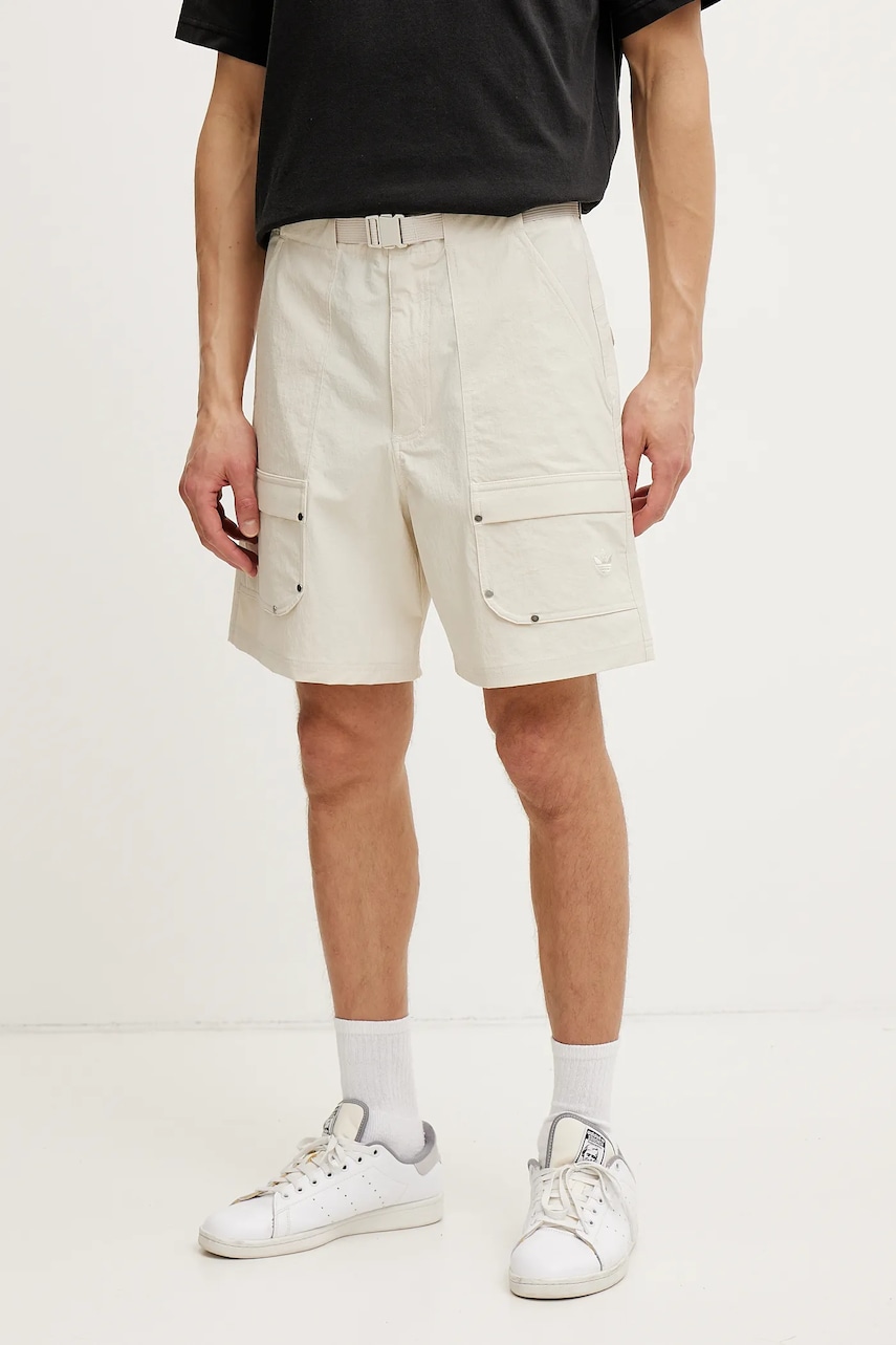 Σορτς adidas Originals Essential χρώμα: μπεζ, JD5883