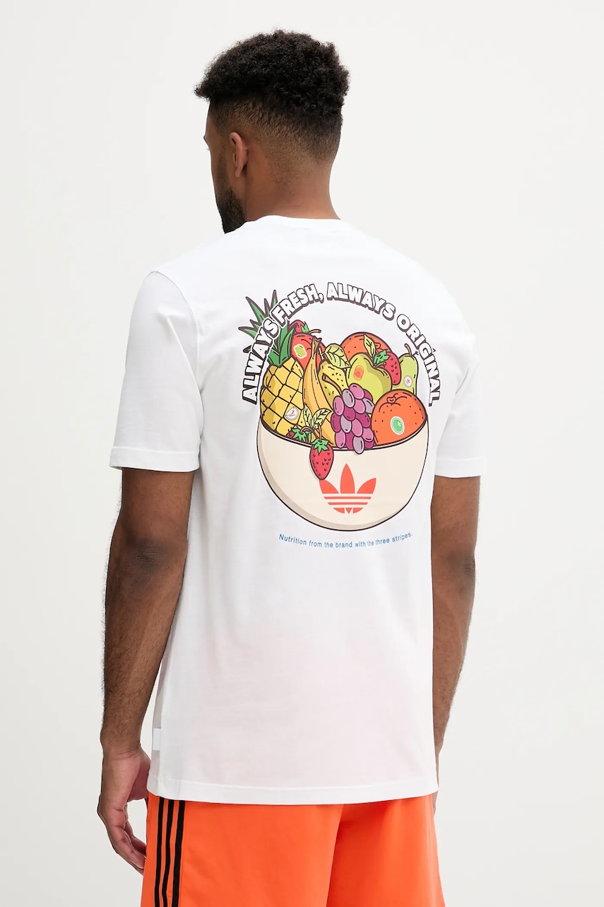 Βαμβακερό μπλουζάκι adidas Originals Graphic Lo Ss T ανδρικό, χρώμα: άσπρο, JW2975