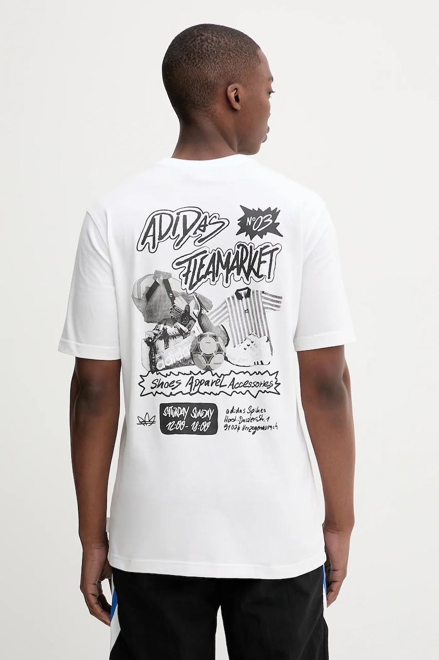 Βαμβακερό μπλουζάκι adidas Originals Graphic LO TS ανδρικό, χρώμα: άσπρο, JW3018