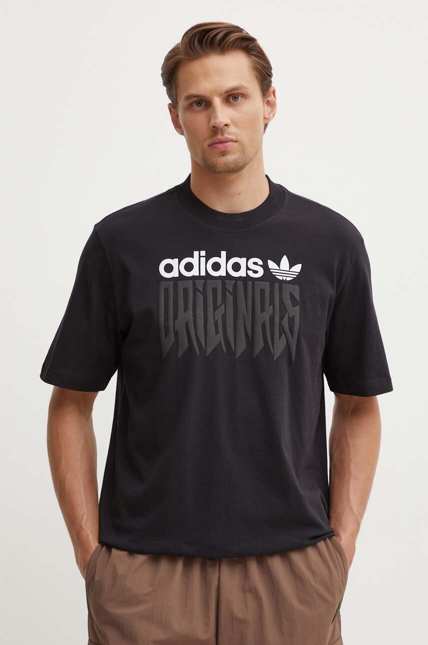 Βαμβακερό μπλουζάκι adidas Originals ανδρικό, χρώμα: μαύρο, IZ4831