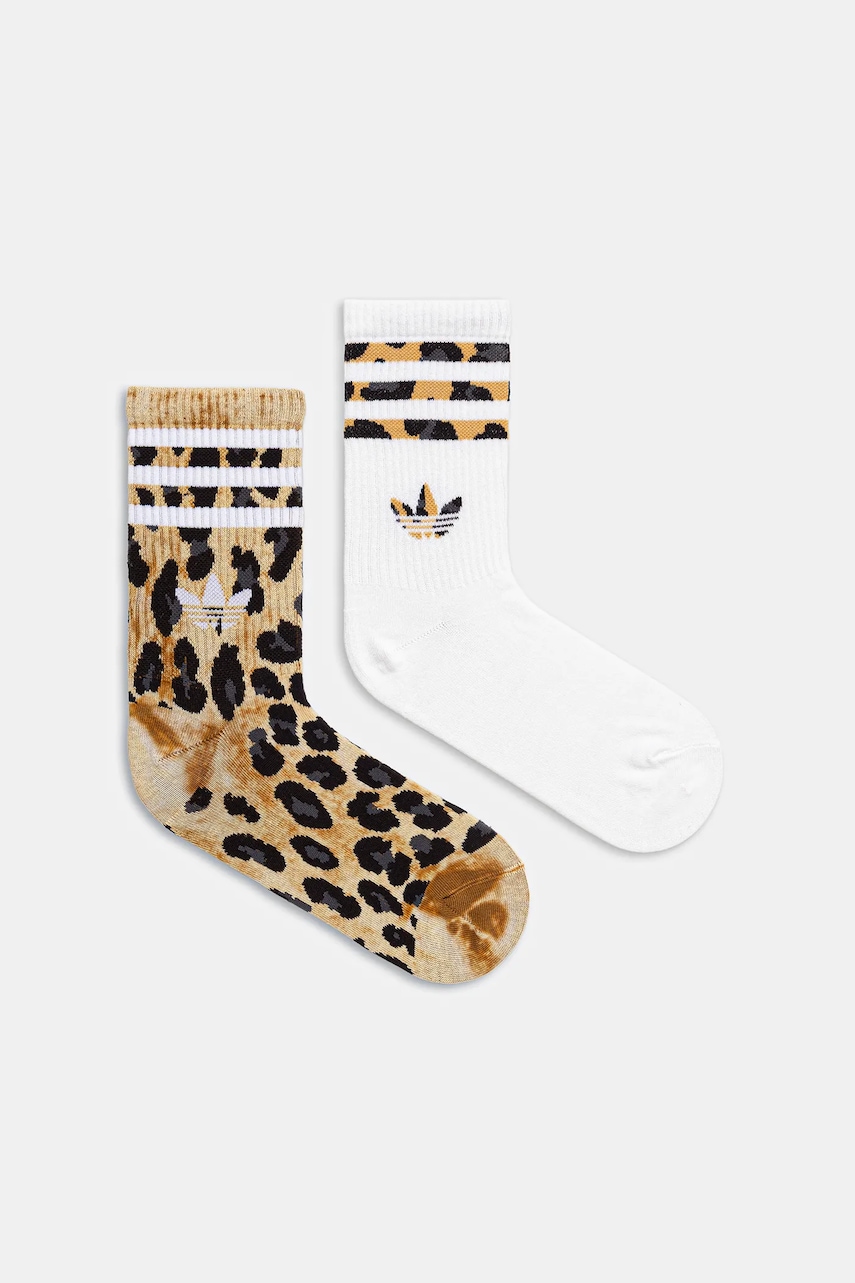 Κάλτσες adidas Originals Leo Crew 2-pack χρώμα: καφέ, JV7855