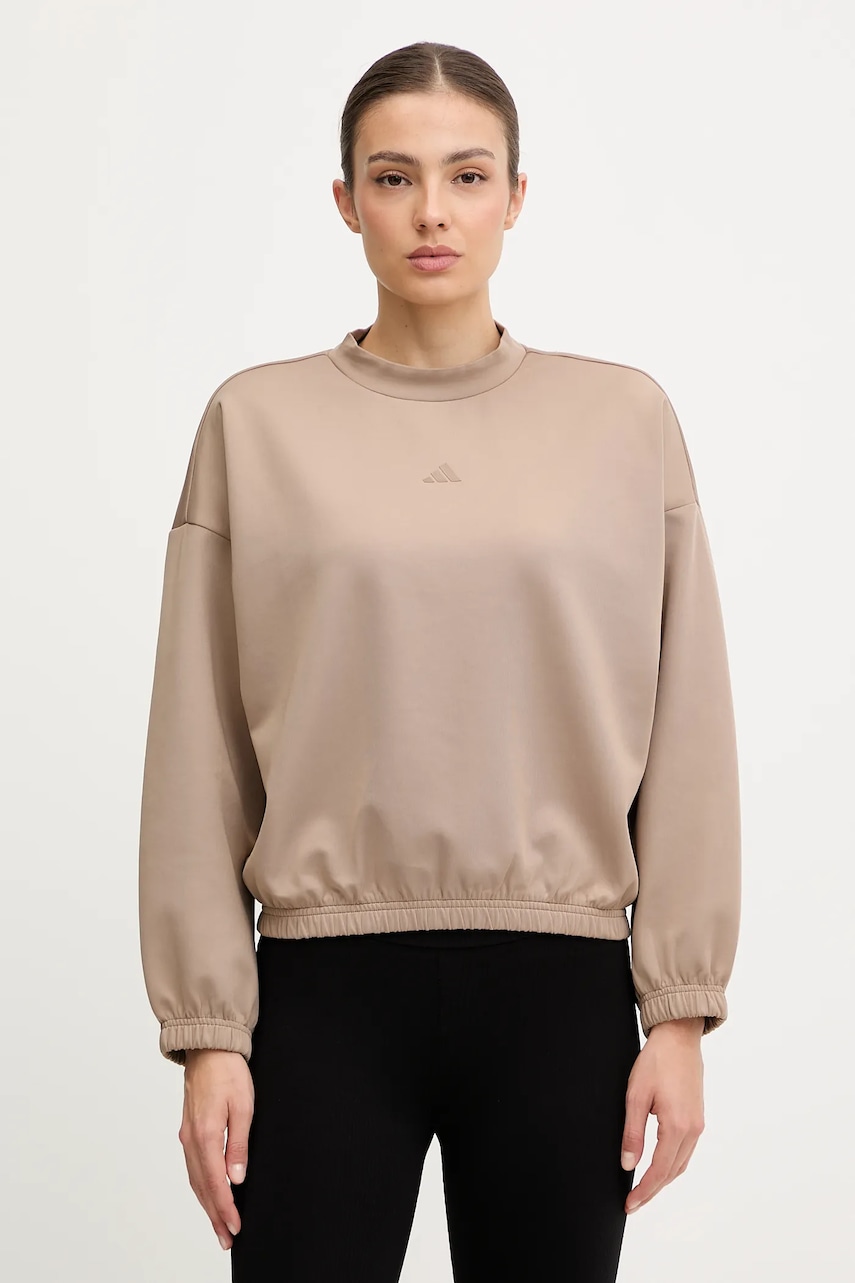 Μπλούζα για γιόγκα adidas Performance Motion χρώμα: μπεζ, JM4490