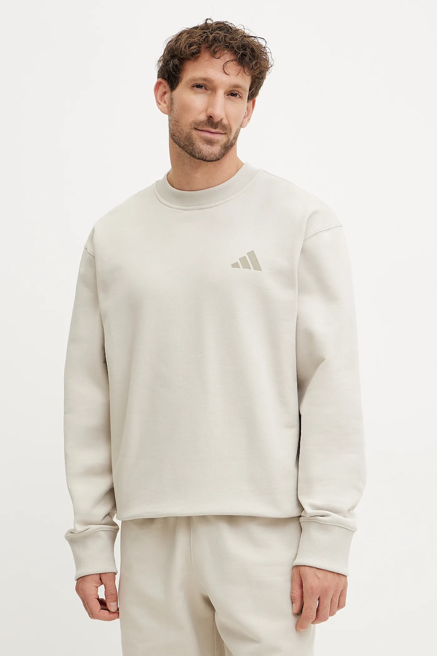 Βαμβακερή μπλούζα adidas x Mercedes χρώμα: μπεζ, JW3091