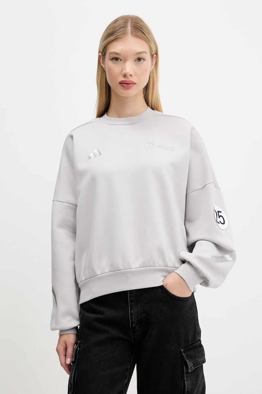 Μπλούζα adidas x Mercedes γυναικεία, χρώμα: γκρι, JW3480