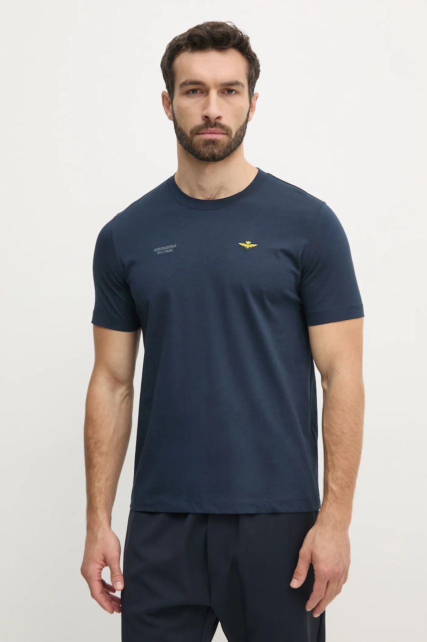 Βαμβακερό μπλουζάκι Aeronautica Militare ανδρικό, χρώμα: ναυτικό μπλε, TS2429J634