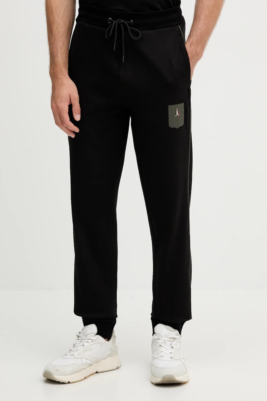 Παντελόνι φόρμας Aeronautica Militare ανδρικά, χρώμα: μαύρο, PF1004UF00667