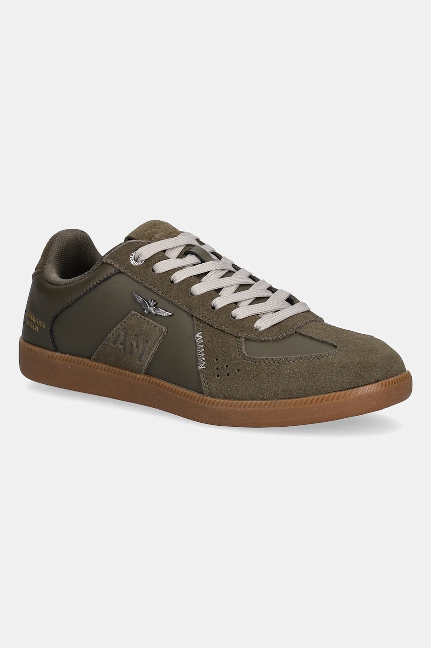 Δερμάτινα αθλητικά παπούτσια Aeronautica Militare SNEAKERS χρώμα: πράσινο, 252SC0315UPL00244