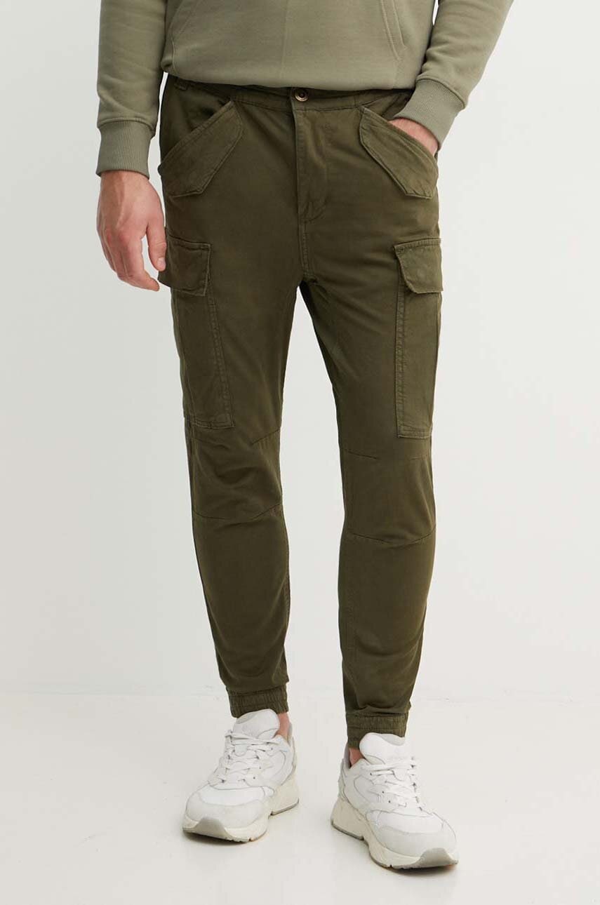 Βαμβακερό παντελόνι Alpha Industries Spodnie Alpha Industries Airman Pant 188201 142 χρώμα: πράσινο