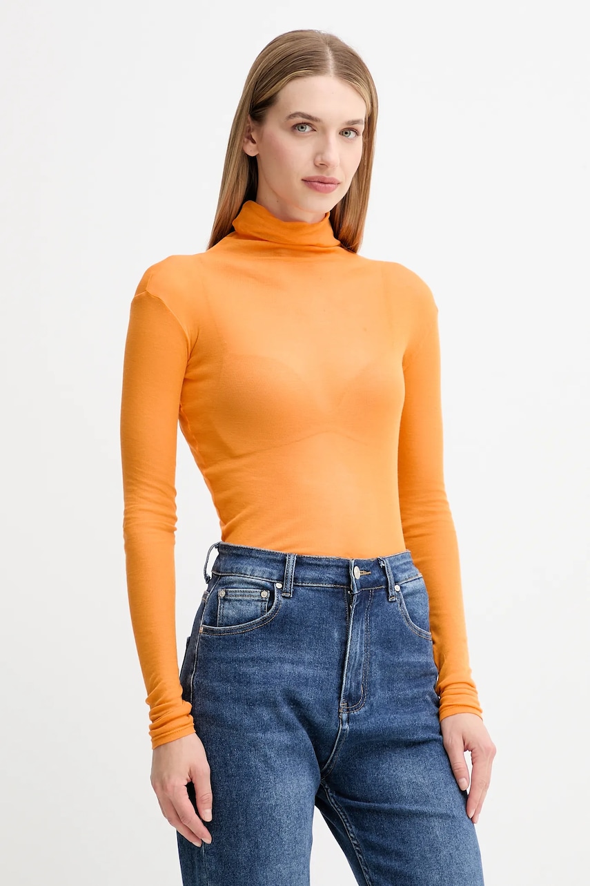 American Vintage βαμβακερή μπλούζα με μακριά μανίκια