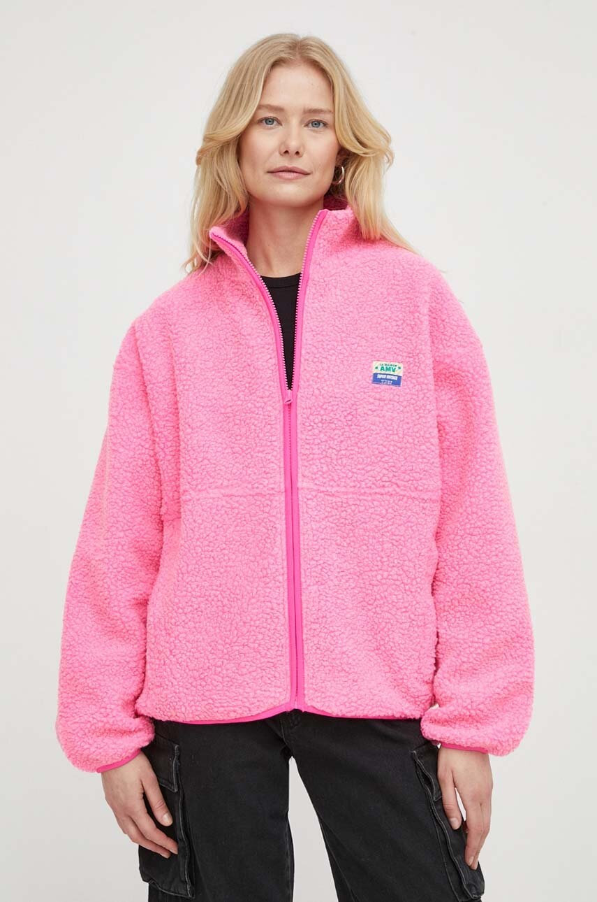Φλις μπουφάν American Vintage VESTE ML χρώμα: ροζ HOK16CE24