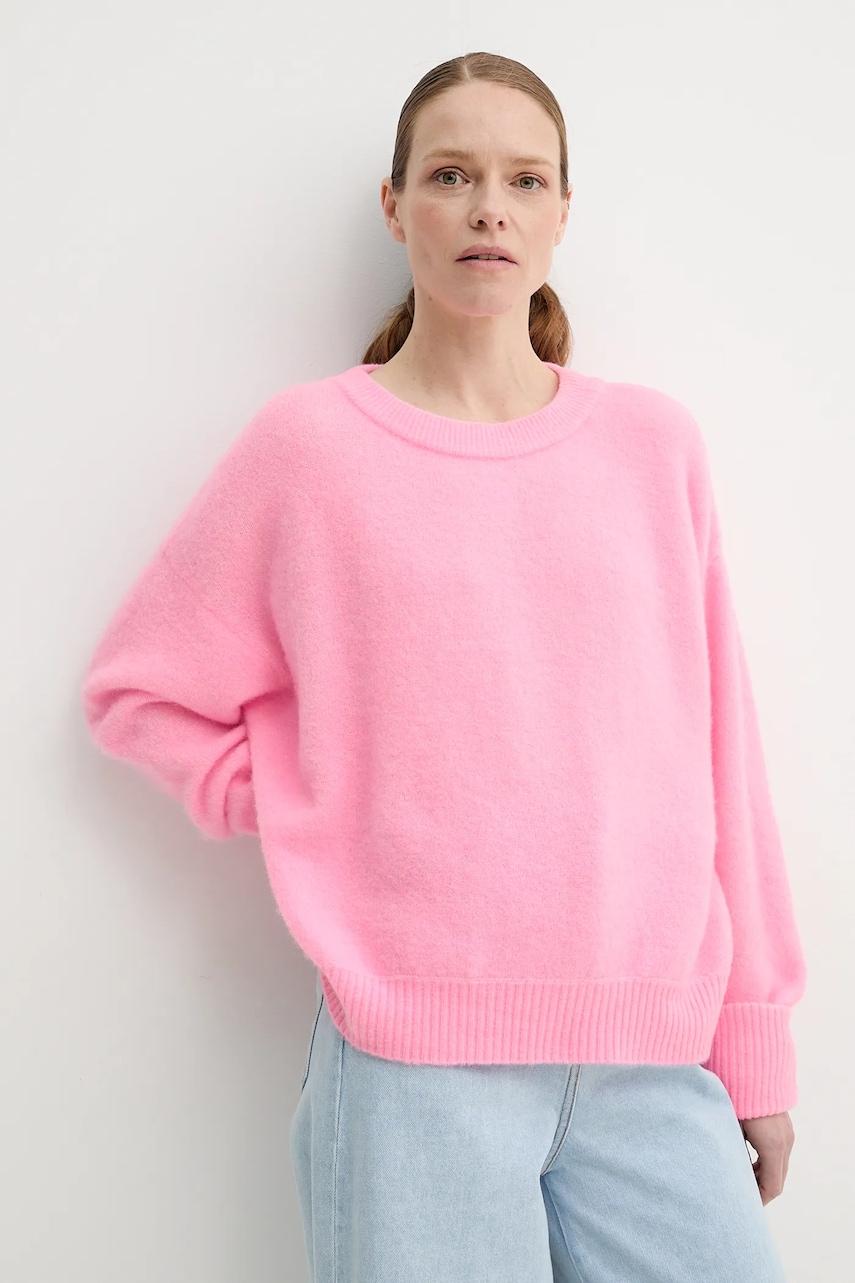 Μάλλινο πουλόβερ American Vintage γυναικείο, χρώμα: ροζ, VITO18EE25
