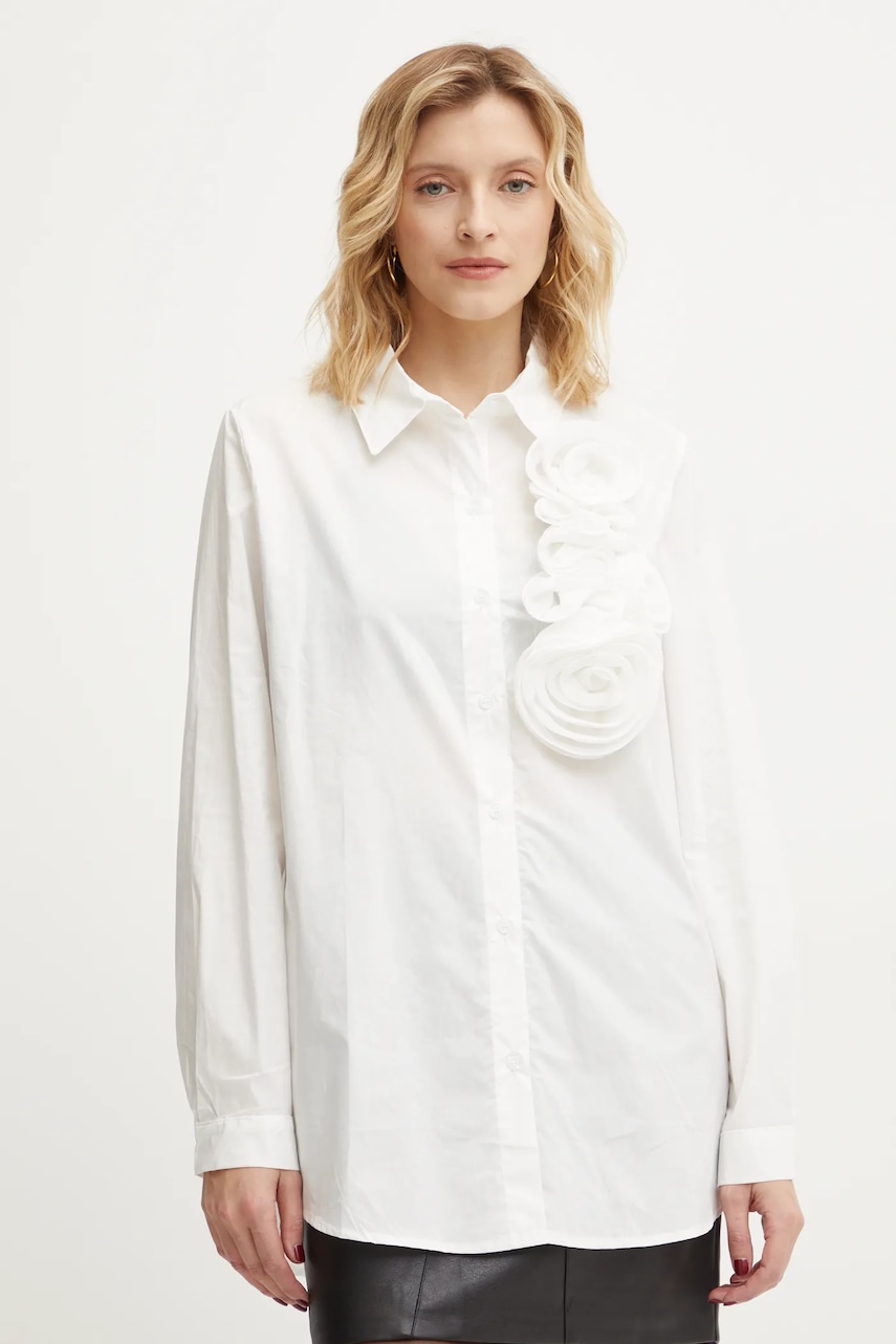 Βαμβακερό πουκάμισο Answear.LAB χρώμα: άσπρο