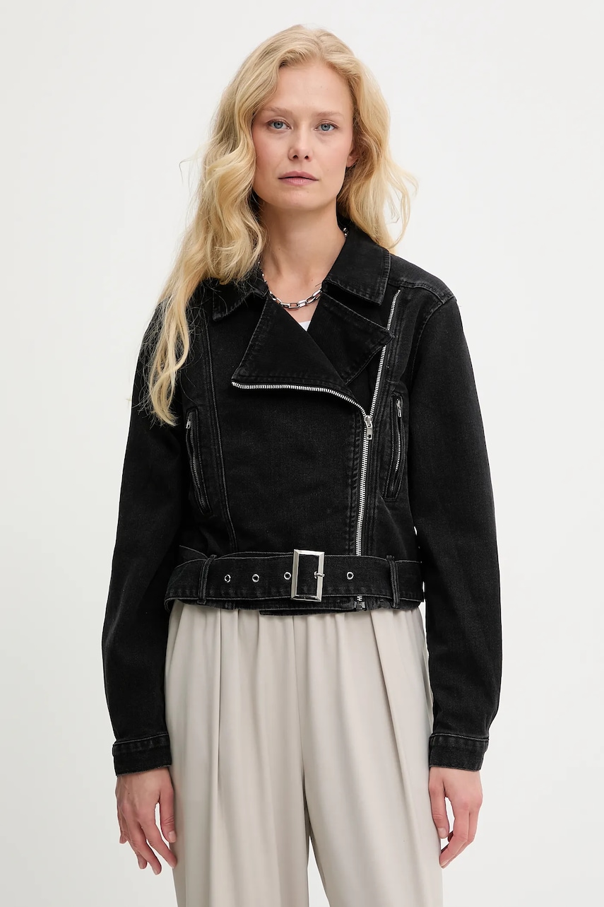 Τζιν μπουφάν Answear.LAB χρώμα: μαύρο