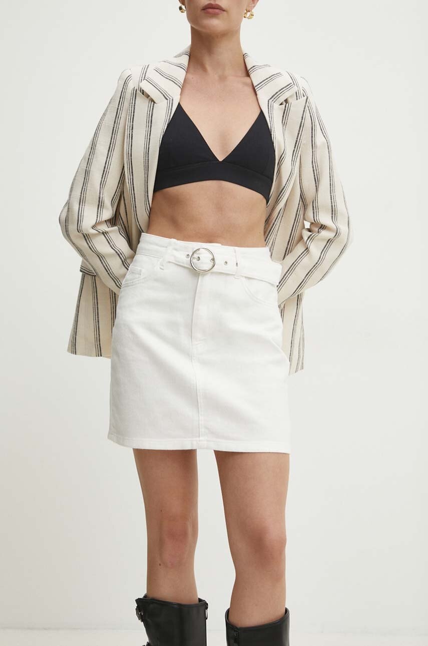 Τζιν φούστα Answear.LAB χρώμα: άσπρο