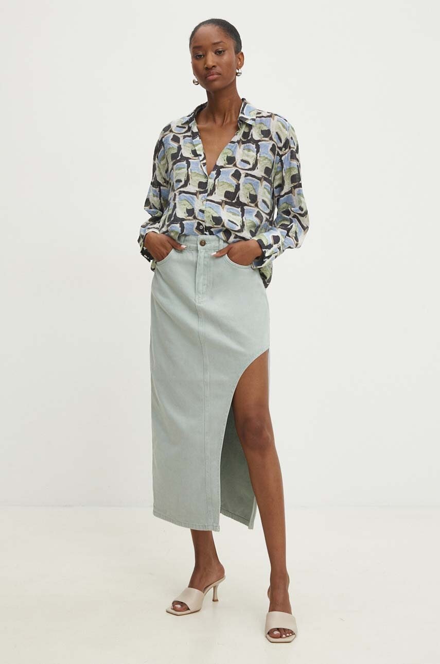 Τζιν φούστα Answear.LAB χρώμα: τιρκουάζ