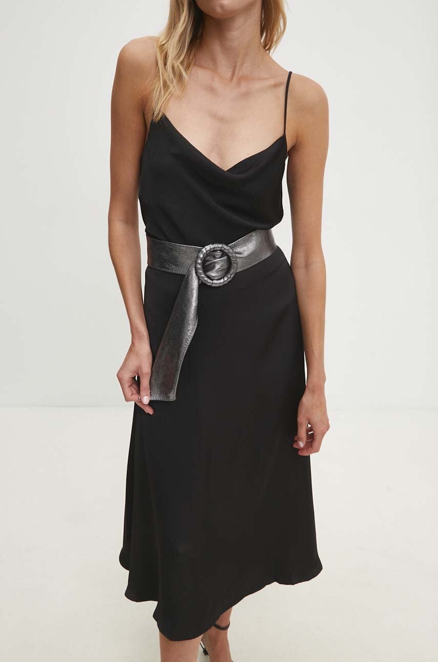 Δερμάτινη ζώνη Answear.LAB χρώμα: γκρι