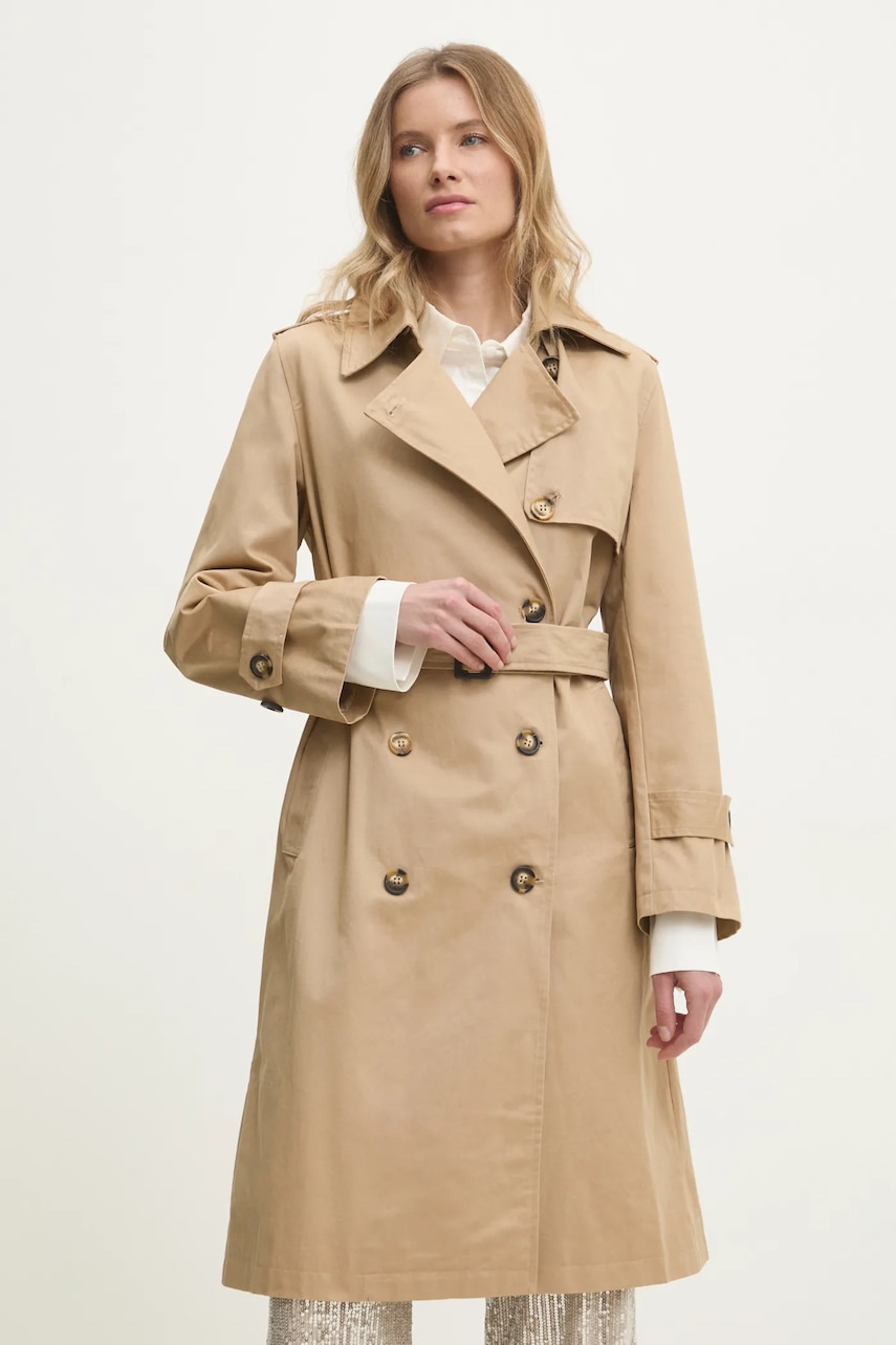 Βαμβακερή καμπαρντίνα Answear.LAB χρώμα: μπεζ