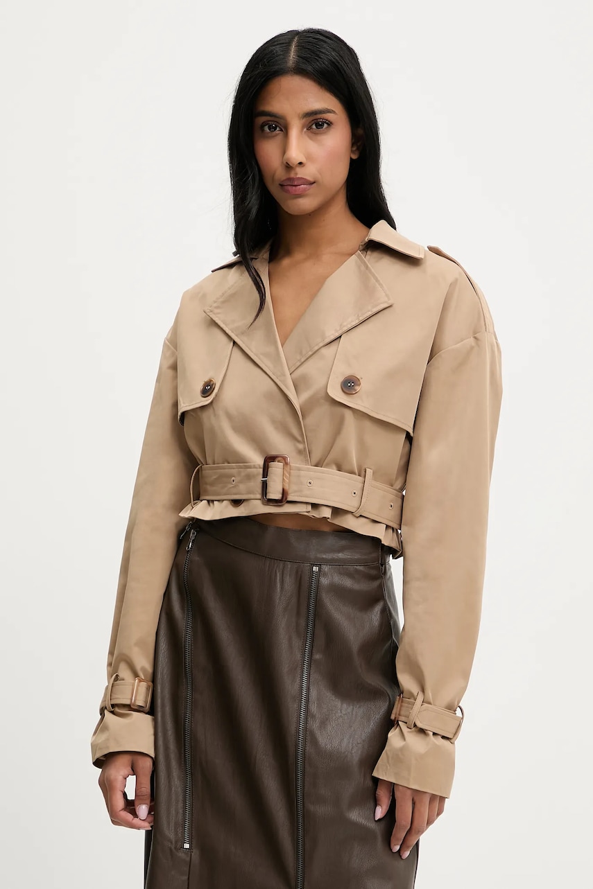 Κοντή καμπαρντίνα Answear.LAB χρώμα: μπεζ