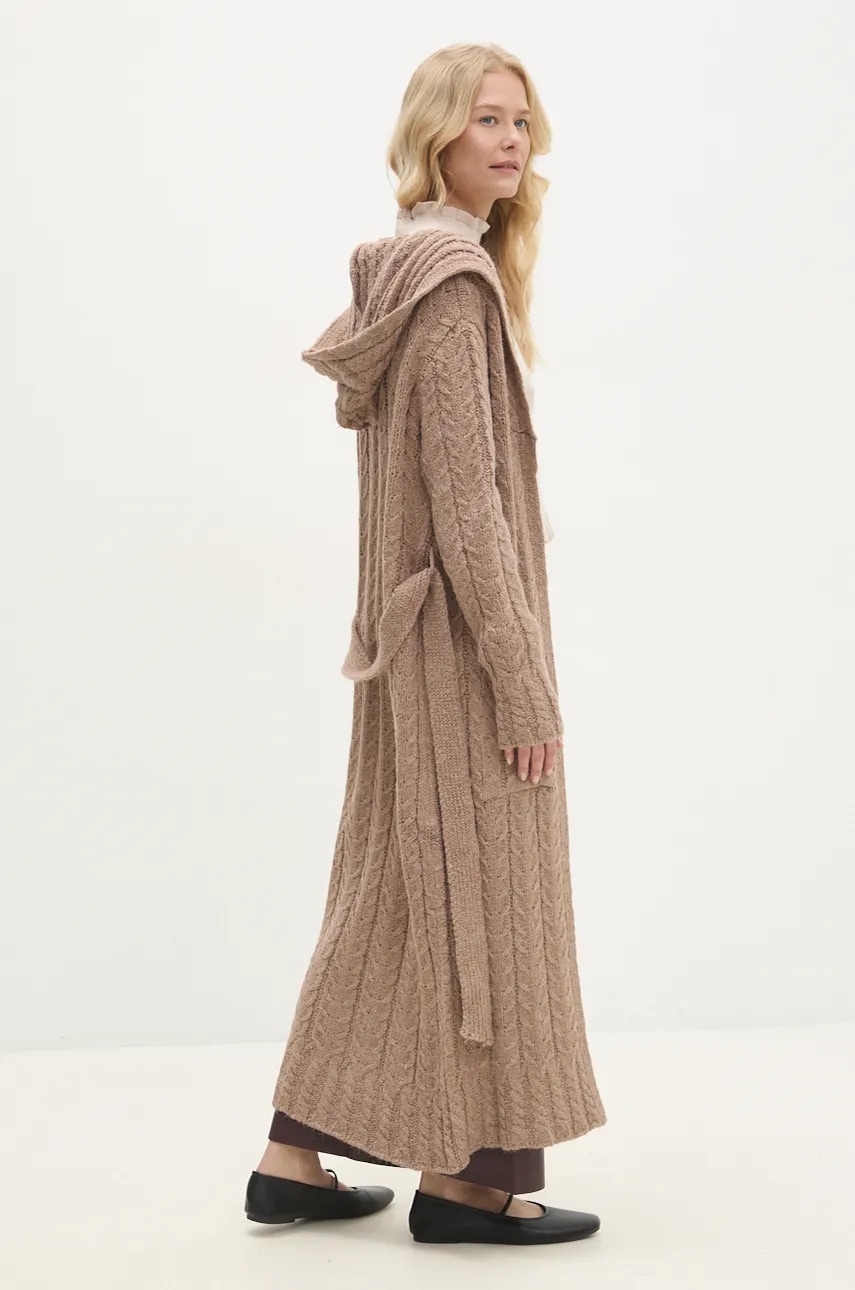 Πλεκτή ζακέτα Answear.LAB χρώμα: μπεζ