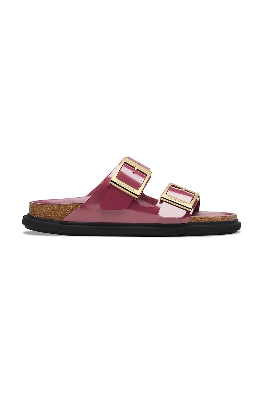 Δερμάτινες παντόφλες Birkenstock Arizona Droplet Buckle γυναικείες, χρώμα: κόκκινο, 1030367