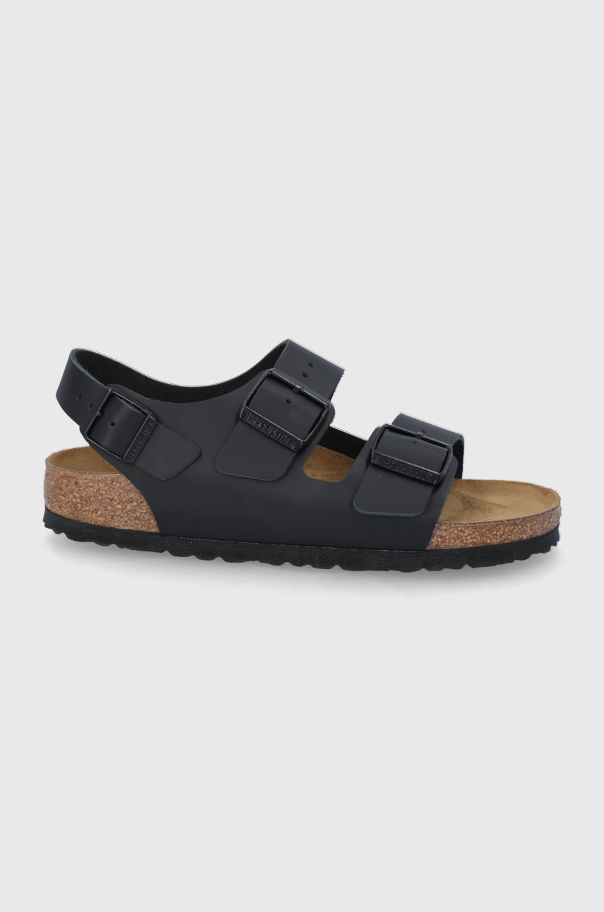 Δερμάτινα σανδάλια Birkenstock Milano χρώμα: μαύρο, 34193