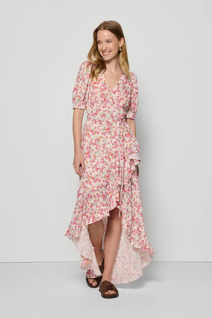 Φόρεμα Bizuu ISLAY χρώμα: ροζ, ISLAY MULTIKOLOR