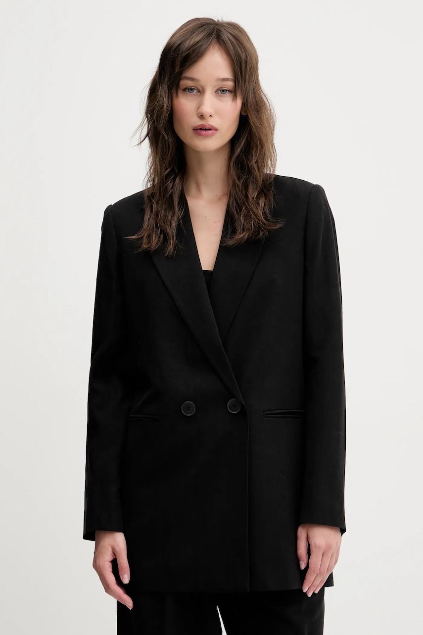 Blazer με μείγμα λινών Bimba Y Lola χρώμα: μαύρο, 251BR4048.10000