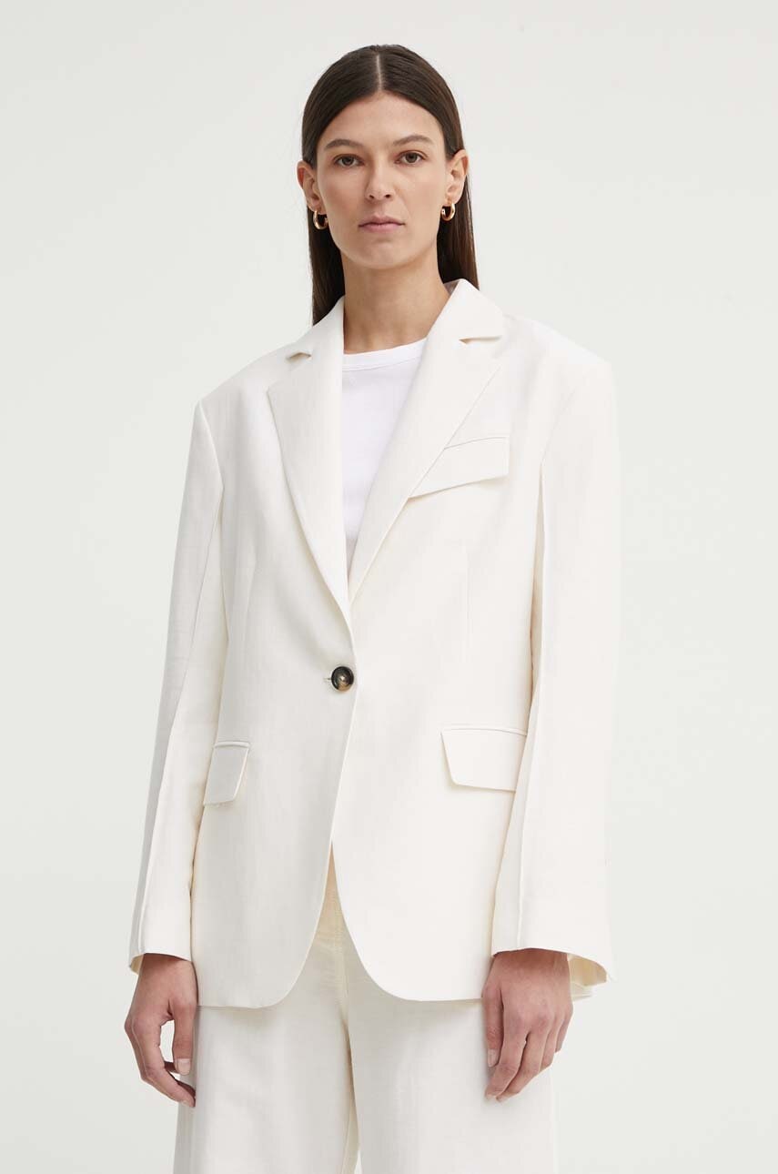 Blazer με μείγμα λινών Day Birger et Mikkelsen Marcy - Solid Linen χρώμα: μπεζ, DAY65243278