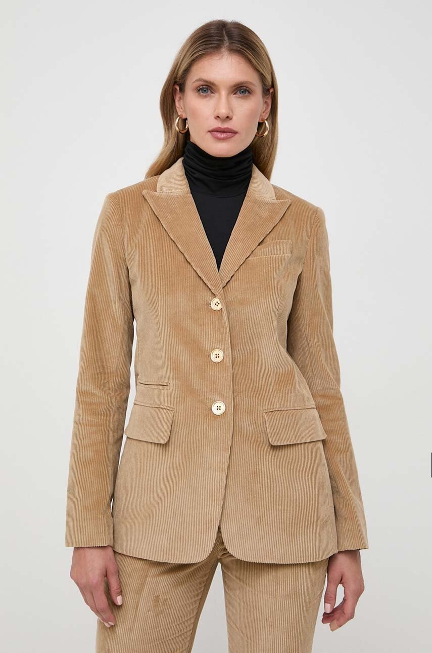 Βαμβακερό blazer MICHAEL Michael Kors χρώμα: μπεζ