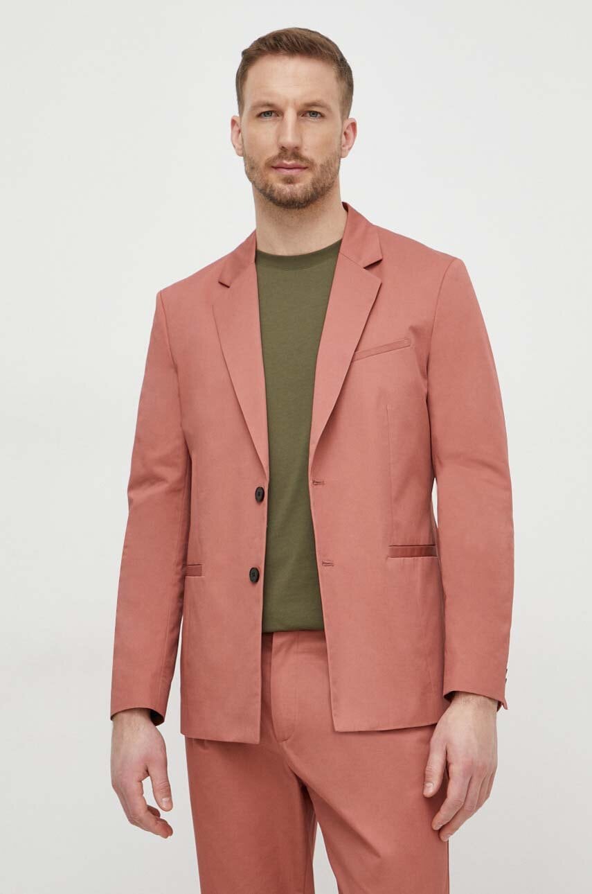 Βαμβακερό blazer Sisley χρώμα: ροζ