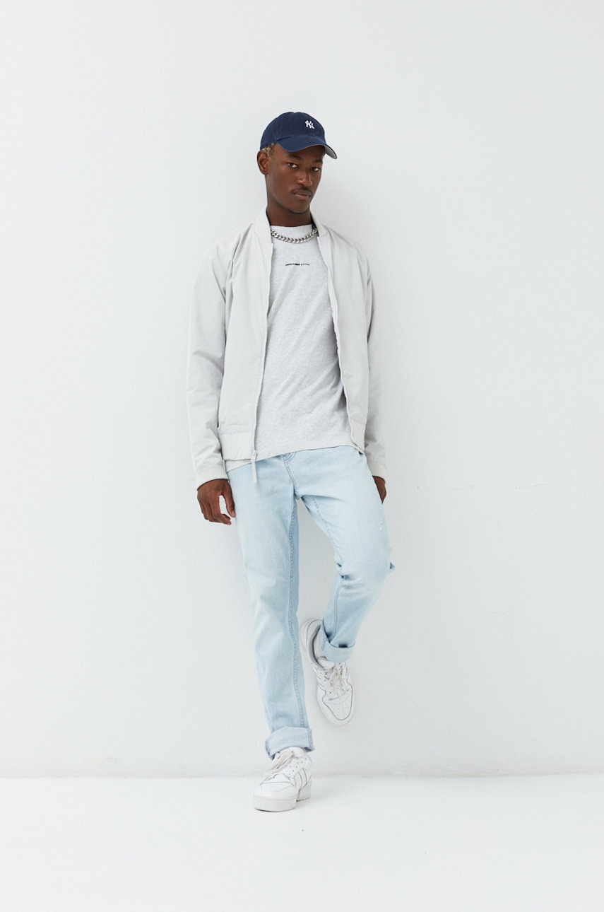 Μπουφάν bomber Hollister Co. ανδρικά, χρώμα: μπεζ,