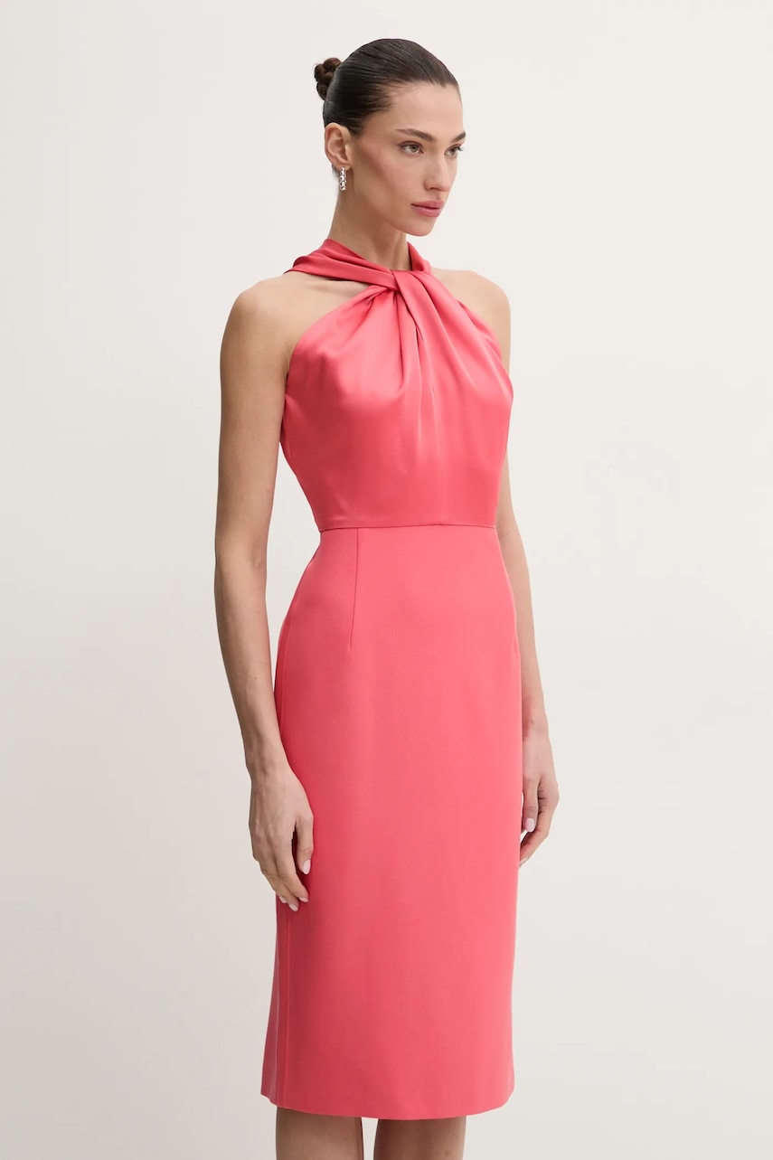 Φόρεμα BOSS χρώμα: ροζ, 50537904