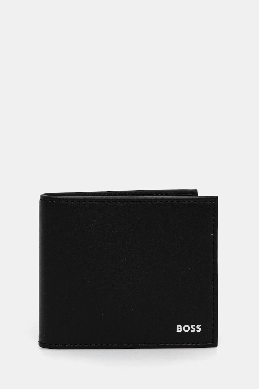 Δερμάτινο πορτοφόλι BOSS ανδρικό, χρώμα: μαύρο, 50546152