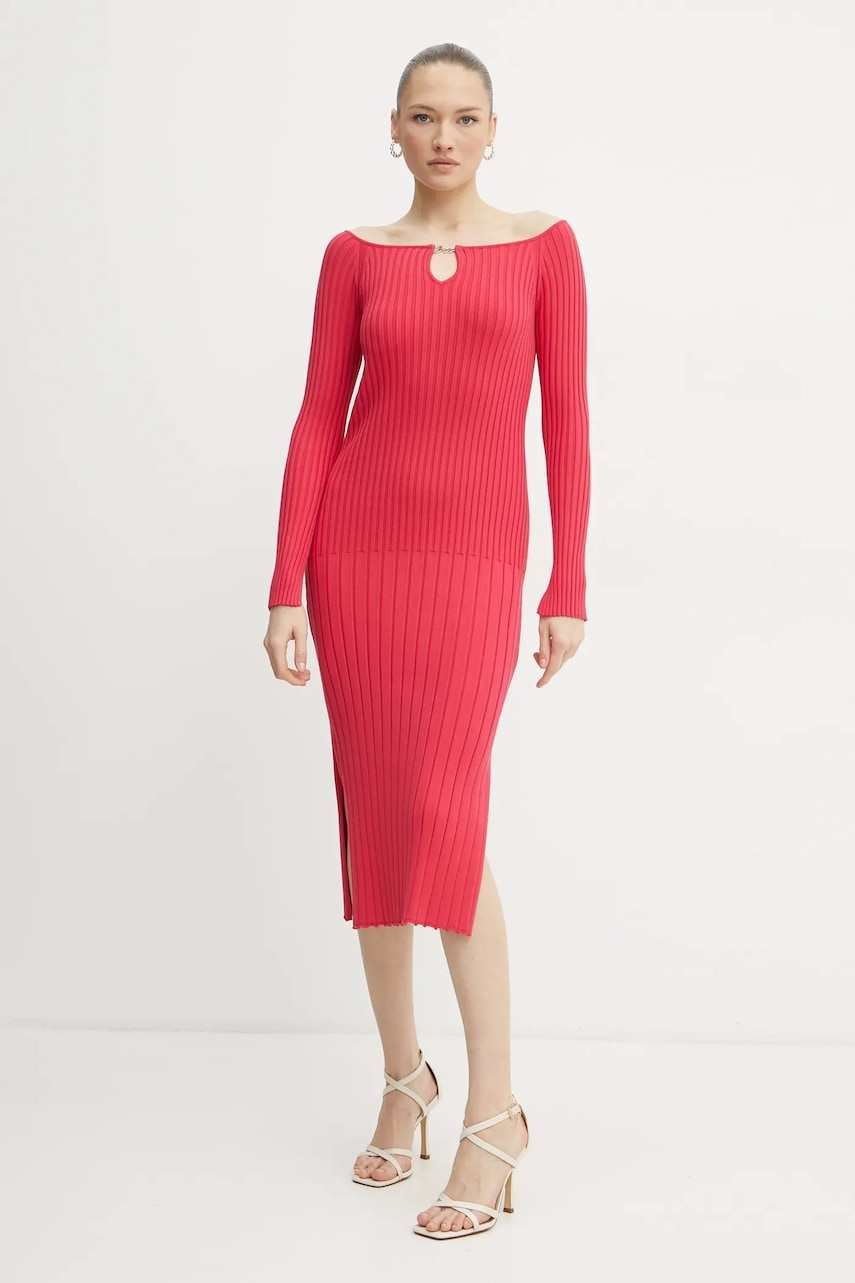 Φόρεμα Boss Orange χρώμα: ροζ, 50531453