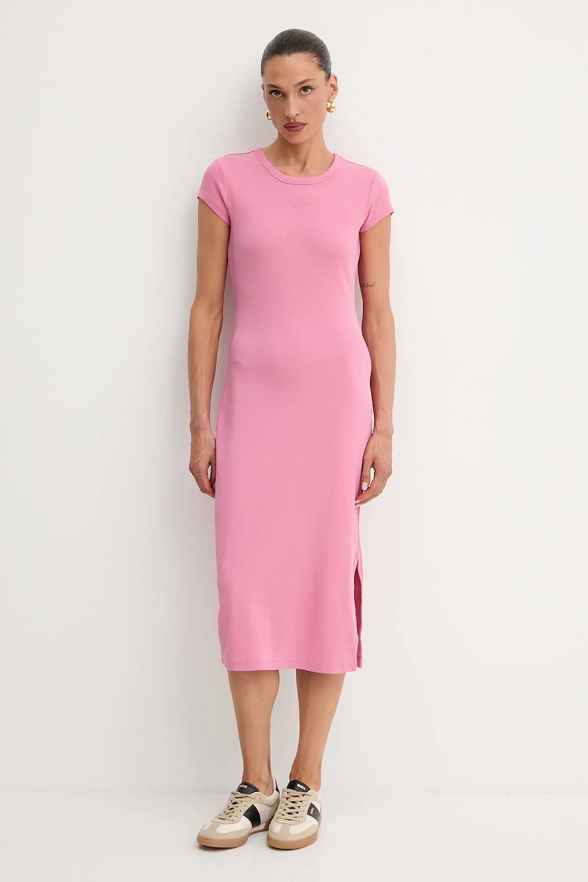 Φόρεμα BOSS Orange χρώμα: ροζ, 50536979